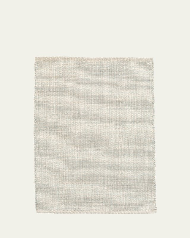 Marled Light Blue Handwoven Cotton Rug, 8' x 10'